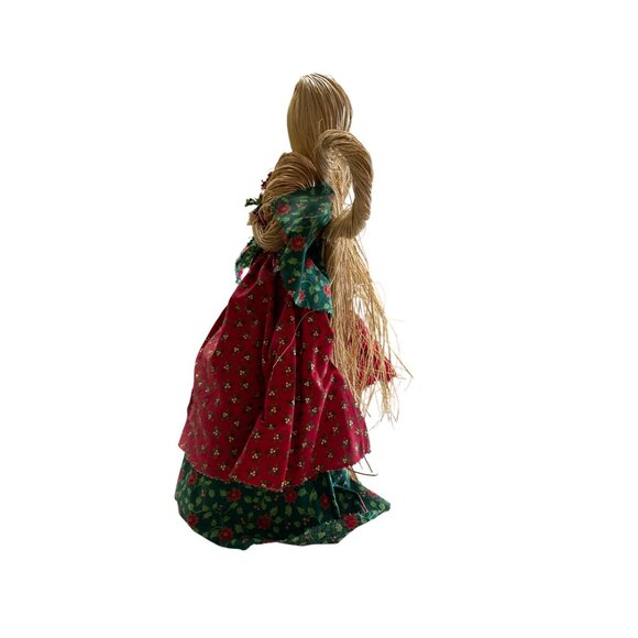 Handcrafted Straw Doll With Floral Dress & Angel Wings - Picture 3 of 7
